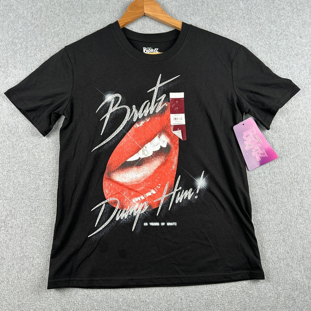 Bratz T-Shirt Juniors Small LT12608SP Black Soot Dump Him Graphic NEW